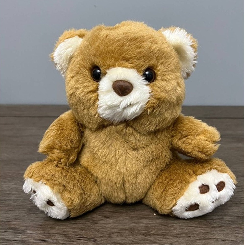 A.S.F. Toy Inc Tan Teddy Bear Plush Stuffed Animal White Muzzle Brown Paw Pads